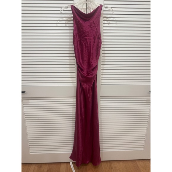 Reformation Anaiis Silk Dress Hibiscus Tea - Picture 4 of 5